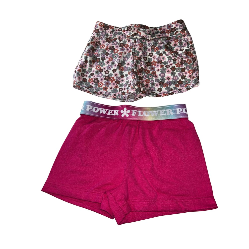Garanimals Girls 4T Shorts Set 2Pack Pink Flower Power Floral Print Cotton Blend